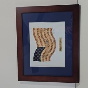 America's game signed  baseball hide original artwork picture Nathan Rueckert